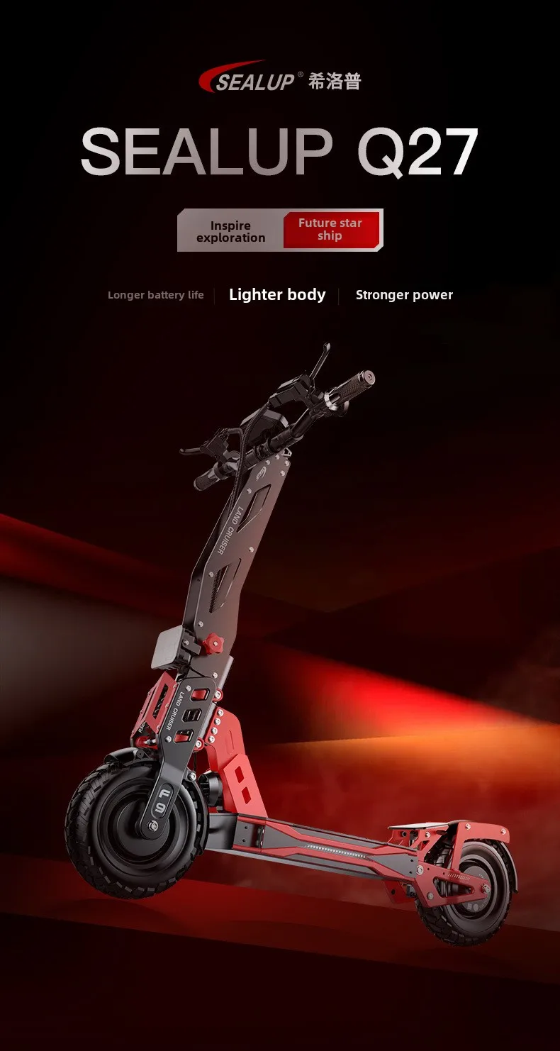 Folding Electric Scooter, 1000W48V30AN Dual-Wheel Drive Long-Range Ultra-electric Scooter, adult Mountain Off-road Scooter