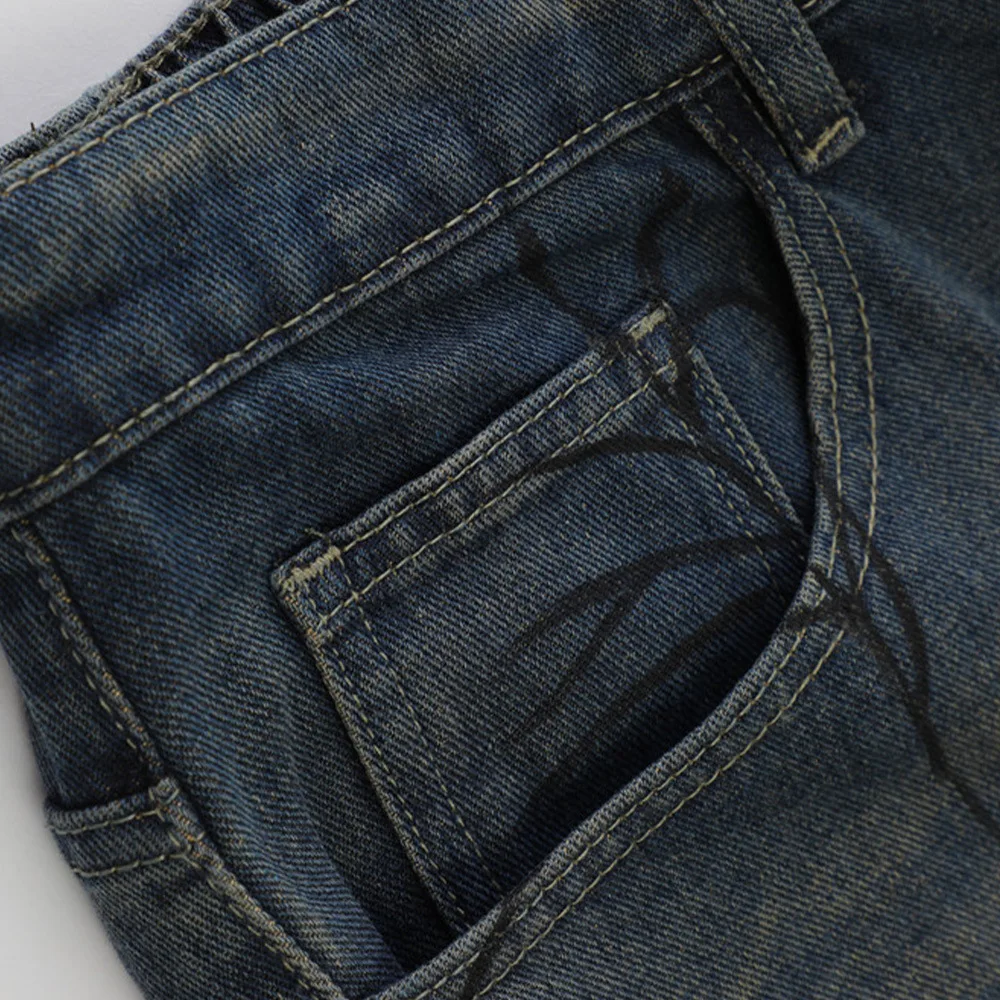 Y2K Men Jeans Hot Sale Fashion Baggy Mens Denim Shorts Spider Printing Trend 2024