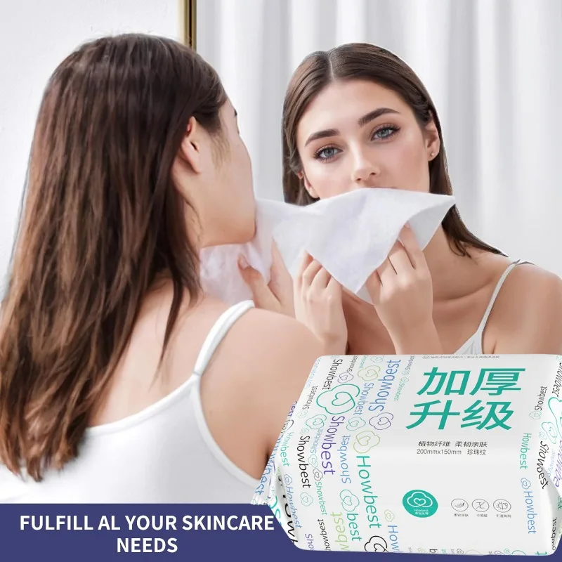 Facial Tissue Paper 10 Pack 300 Pcs Disposable Facial Tissue 100% Cotton Soft Thick Dry Wipe Makeup