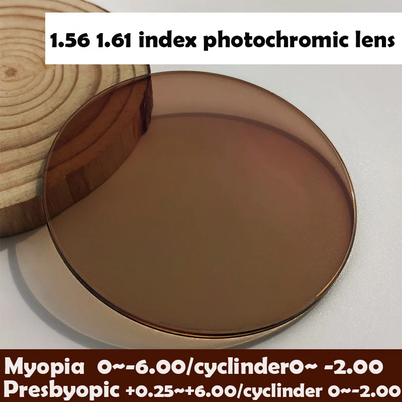 

1.56 1.60 Discoloration Brown Lenses 1.61 Aspheric Presbyopia Myopia High Dispersion Photochromic Transtion Outdoor