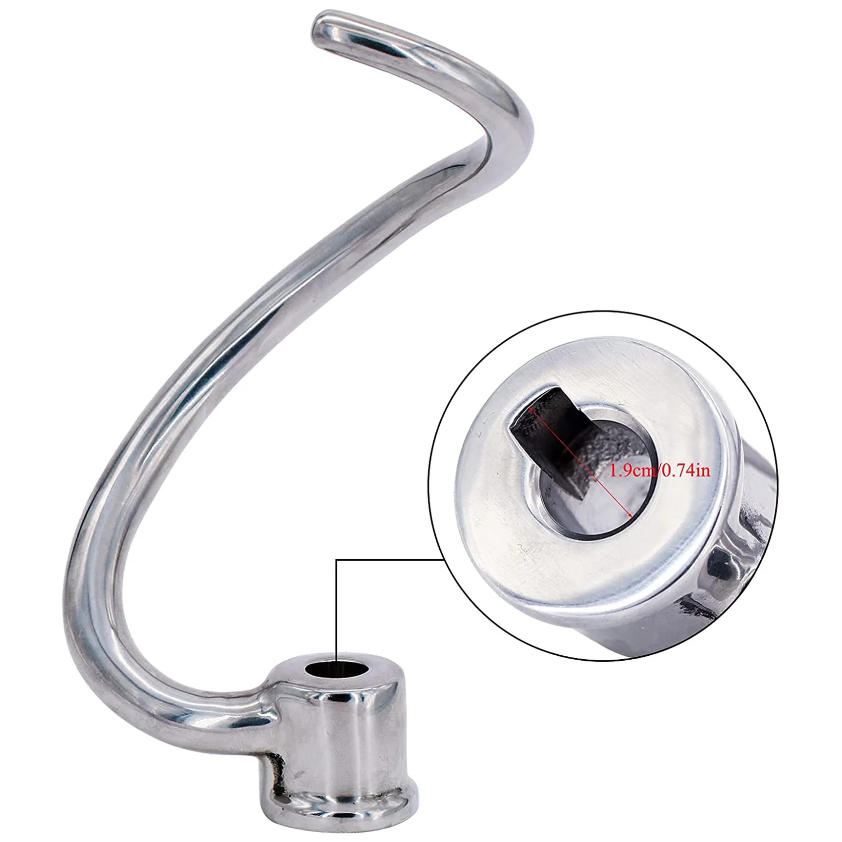 7 Quart Dough Hook Replacement for KitchenAid KSM7990 KSM7581 Stand Mixer-Stainless Steel HOT