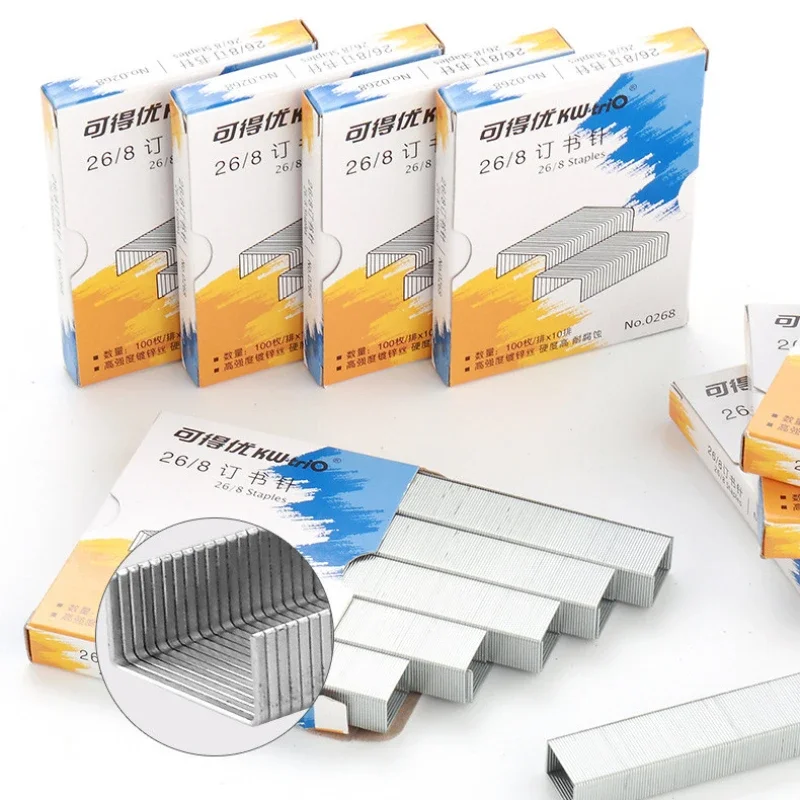Fromthenon 1000pcs Heavy Duty Staples 26/8 Metal Silver Thickened Large Staple Needle Stapler School Office Binding Supplies