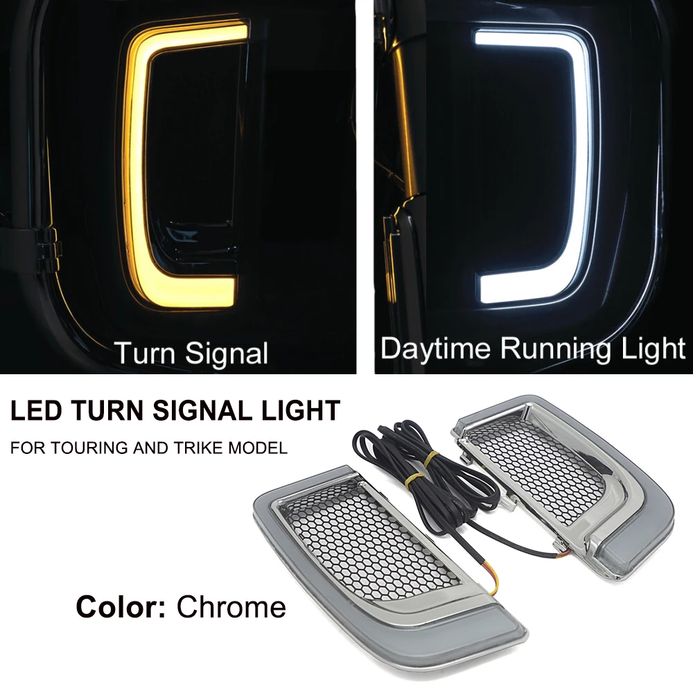 

NEW Motorcycle For Harley Touring and Trike Model FLHTCU FLHTK FLTRU FLTRK 2014-2020 LED Turn Signal Light Fairing Lower Grills