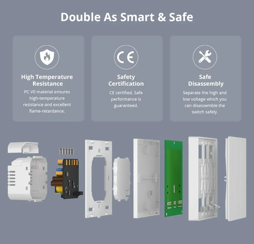 M5 Matter SwitchMan WiFi Wall Switch Push Button Switch 1/2/3Gang Two-Way Remote