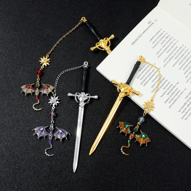 1/3PCS Fourth Wing Dragon Sword Bookmarks Fantasy Gothic Bookmarks Fourth Wing Enthusiasts Reading Accessories - Image 3