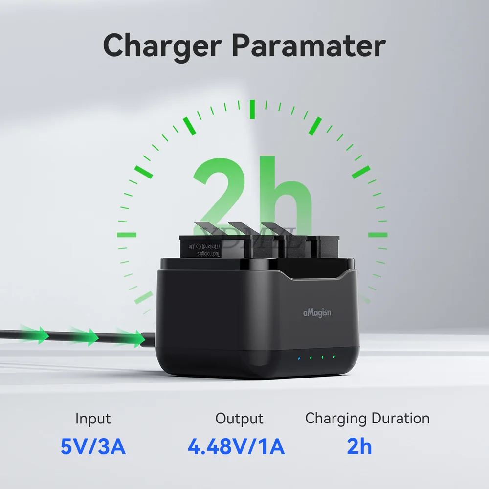 Description Picture 6 of itemBattery Charging Hub For DJI Action 5 Pro Fast Charging Station LED Charger Stand With Cable For Action 5 Pro Camera Accessories