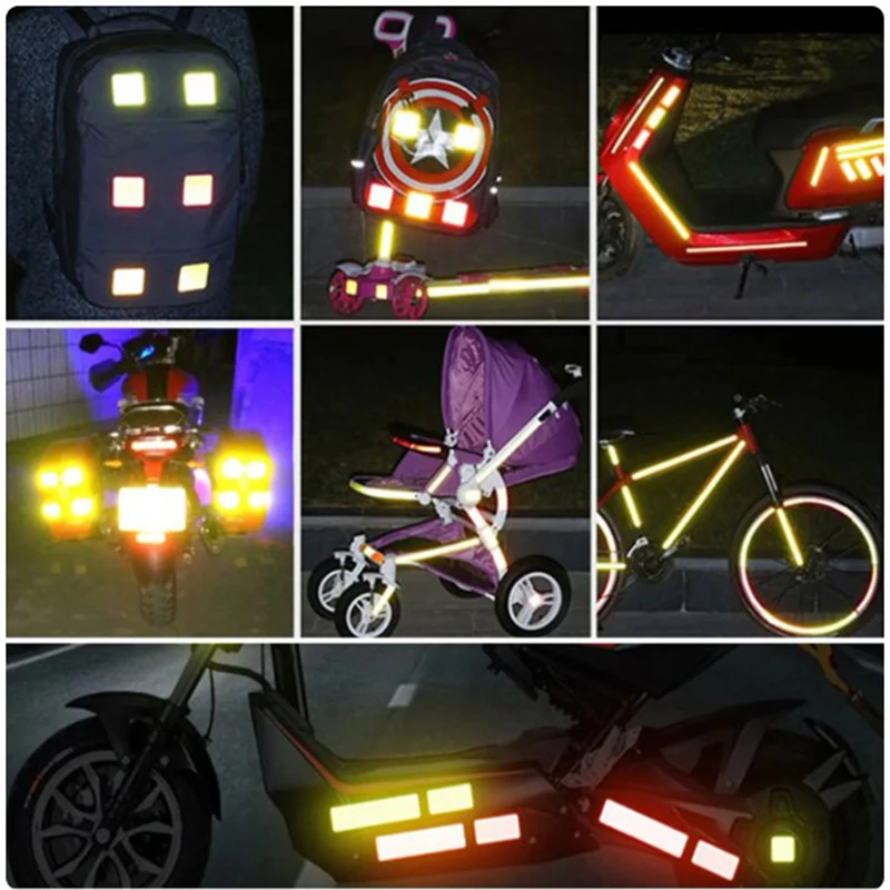 Night Reflective Car Door Sticker Safety Opening Warning Reflector Tape Decal Auto Car Accessories Exterior Interior Reflector