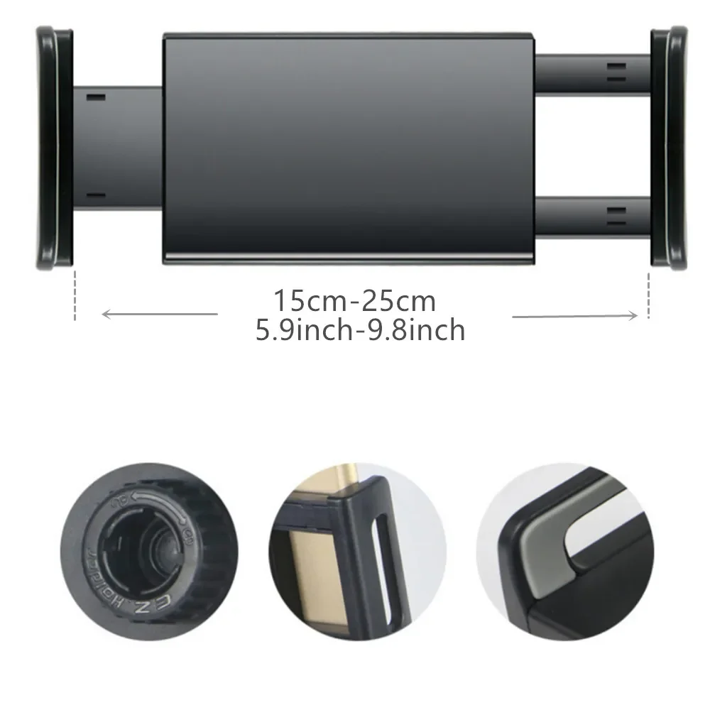 Headrest Cell Phone Holder for Bedside Desk Clip Mount Long Aluminum Arm for iPhone iPad Pro 12.9 Galaxy Tab S7 S8 Plus Fe Lite