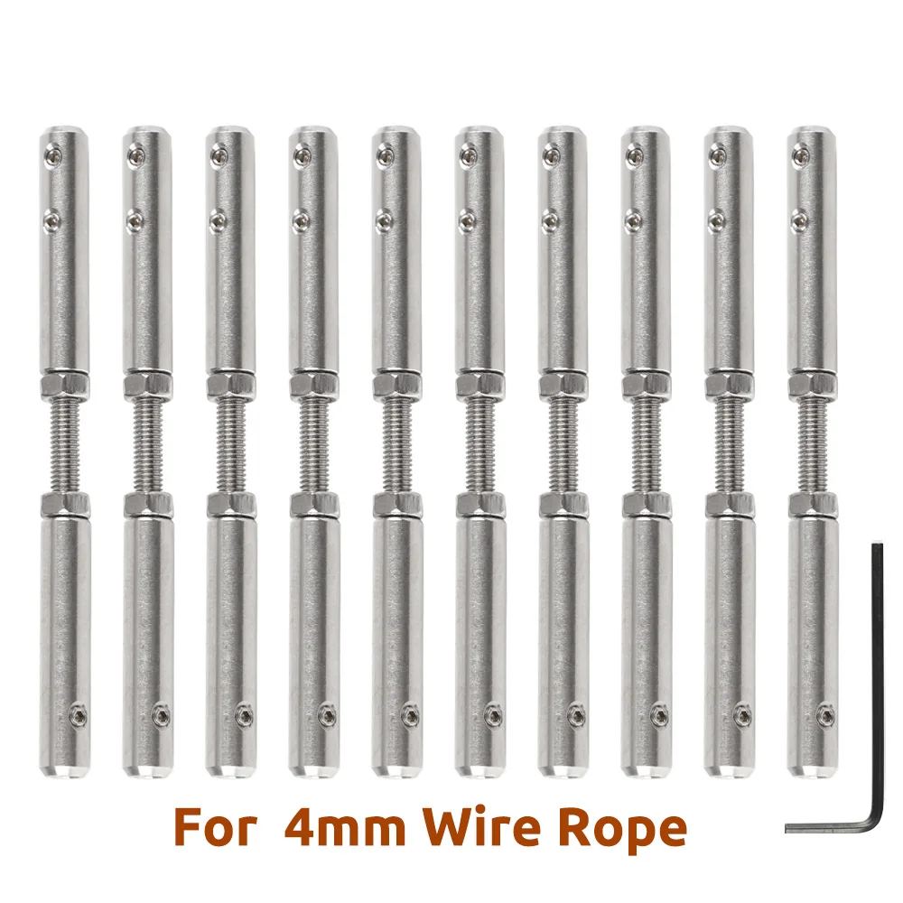 Sgym 10 Pcs Wire Rope Thread Stud Tensor mm 32 Ambos End Fitting Handscrew Braçadeira com Parafusos de Parafuso para Cabo Railing