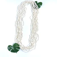 Collier Long Lei en Coquille Nasa Naturelle Blanche, Ensemble de 12 Brins de 60 Pouces, pour Remise de Diplôme, Mariage, ixLuau 5