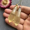 Citrine Pendulum Perfume Bottle Necklace, Essential Oil Bottle Diffuser Pointed Crystal Necklace Hexagon Prism Vials 2