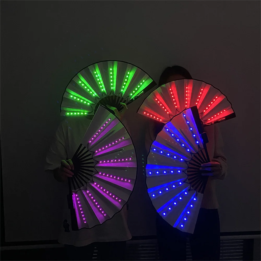 Description Picture 4 of item1/2/3PCS Carnival Rave Party Lighting Supplies 8inches Fan Colorful Change Rechargeable LED Fan Glowing For Music Disco Party
