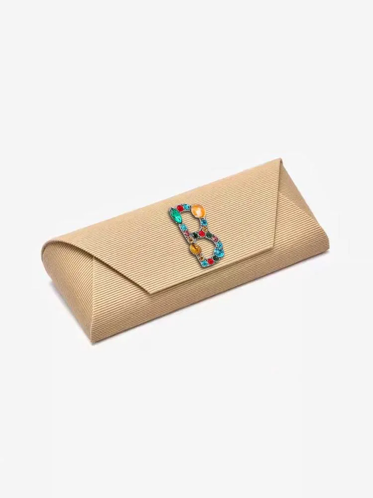 

Customized Shrapnel Portable Eyewear Bag PU Material Women's Sunglasses Storage Personalized Customer NameCraftsmanship in Dual-