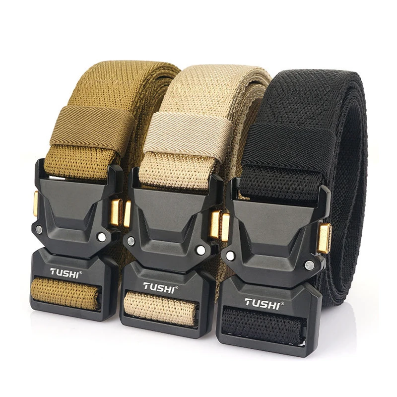 Summer New Elastic Belt For Men Alloy Buckle Quick Release Carbon Texture Military Nylon Tactical Belt Stretch Girdles Male towyelorn quick release aluminium alloy pluggable buckle tactical belt elastic military belts for men stretch waistband hunting