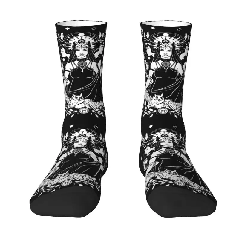 

Hekate Triple Goddess Mens Crew Socks Unisex Cute 3D Printing Goth Occult Halloween Witch Dress Socks