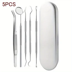 Advanced Tooth Cleaning Kit with Case - Includes Tongue Scraper, Tweezers, and Non - Slip Handle Tools (5pcs)
