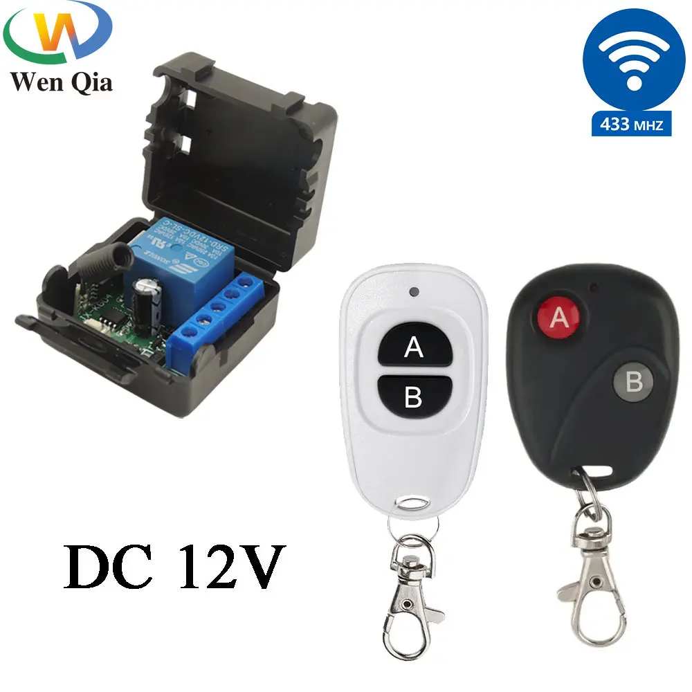 DC 12V 24V 36V 48V Wireless Remote Switch,30A Relay RF Remote Control Light  Switches for Motor Pump Security Systems etc with 2PCS Transmitter (Black)