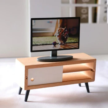 Simulazione mobili in miniatura casa delle bambole soggiorno decorazione televisione miniatura soggiorno TV regalo per bambini