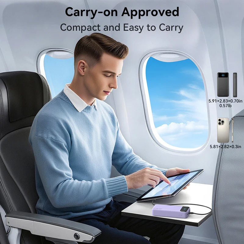 Power Bank 20000mah With Built-in Cables And Led Display Fast Charge_voghion.com