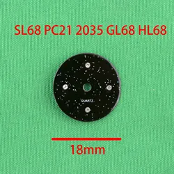 Sleek Black and Green 18mm Watch Dial (Black)