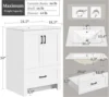 24.5" Modern Bathroom Vanity with Ceramic Basin,Undermount Bathroom Vanity Sink Cabinet with 2 Doors and 1 Drawer, Free Standing 2