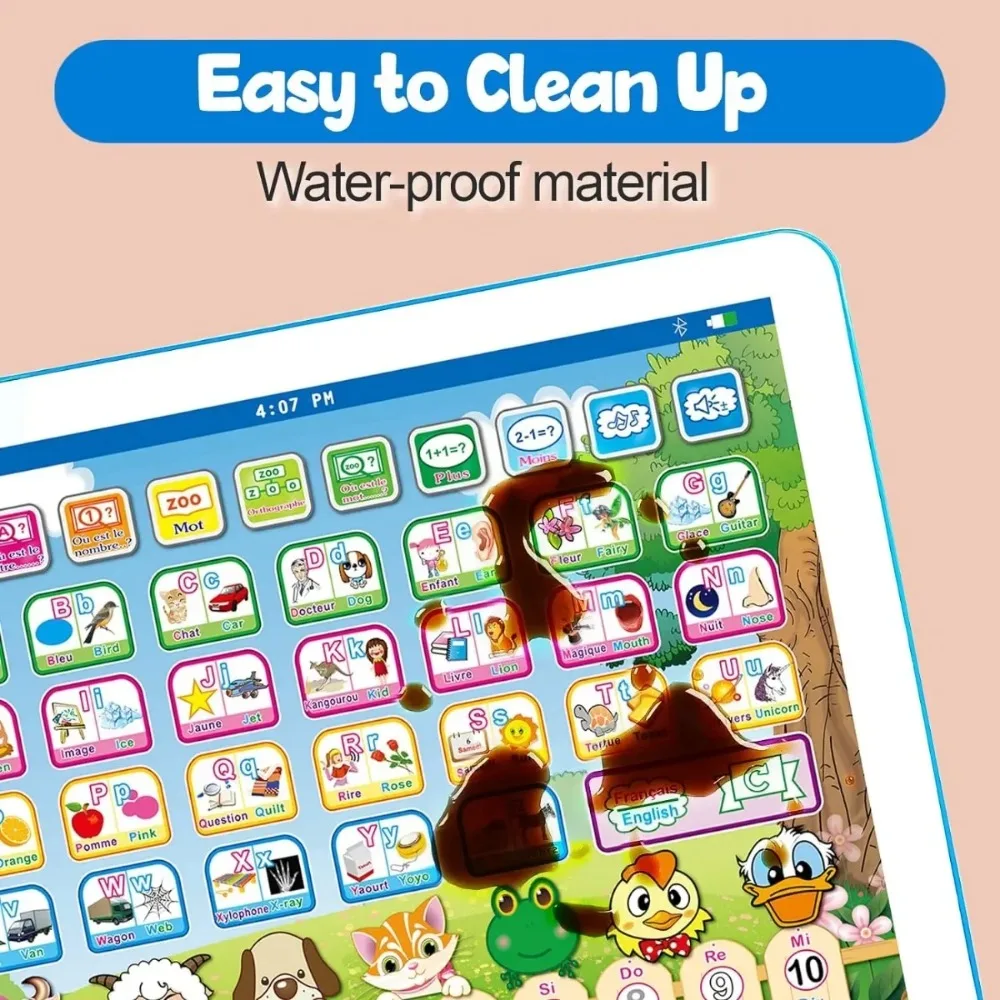 French English Bilingual Learning Tablet Toy Learn Alphabet ABC Numbers Words Spelling| Interactive Educational Toys for Kids 6