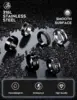 Bobisty 6 pièces anneaux Spinner noirs pour hommes femmes en acier inoxydable Fidget anxiété anti-Stress ensemble de bagues de mariage Size7-13