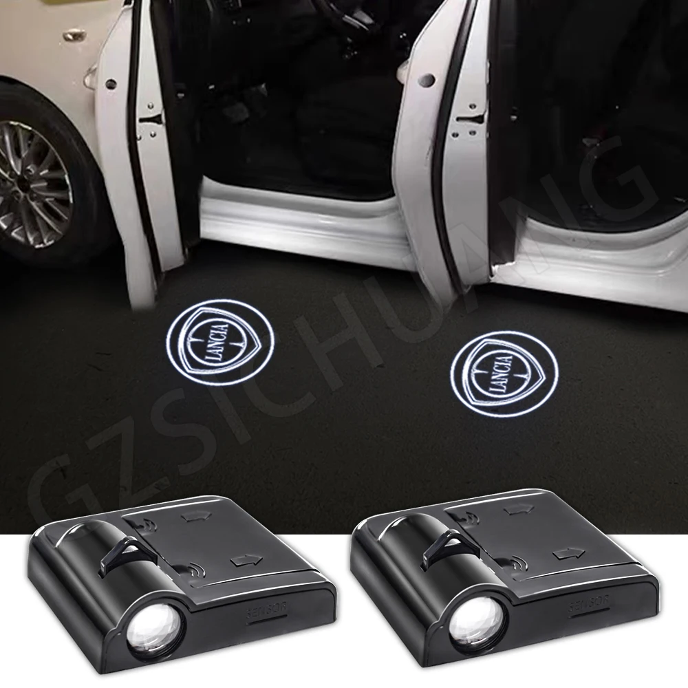 2/4Pcs Car Led Door Welcome Emblem Lights Proiettore Laser Decorazione Automatica Per Lancia Delta Ypsilon Lybra Musa Kappa Voyager