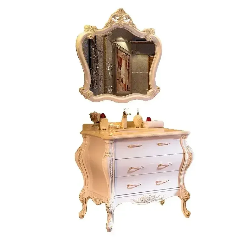 ~Y Bathroom New Arc European Bathroom Cabinet Antique Cabinet Oak Washbasin Combination Wash Basin Washstand