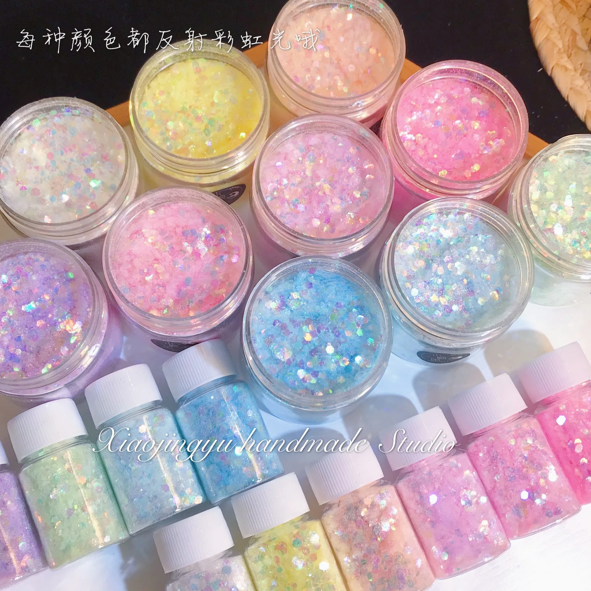 50g/Bag Holographic Chunky Nail Glitter Bulk Colorful Mixed Hexagon Sequins  Flakes For Cosmetic/Face/Body/Eye/Hair Decorations