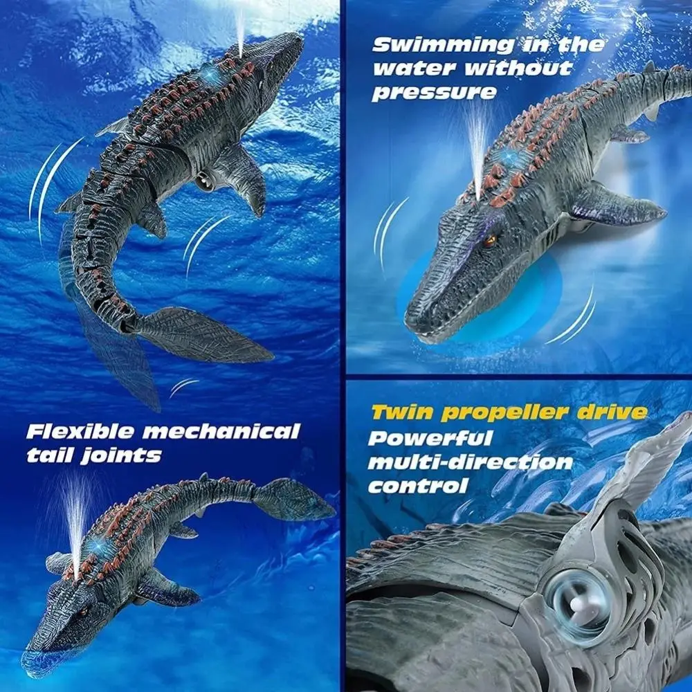 Rc Boat Simulation Mosasaurus remote control Ship Animal Wireless Electric Boat High-Speed Speedboat water Toy Boy gifts
