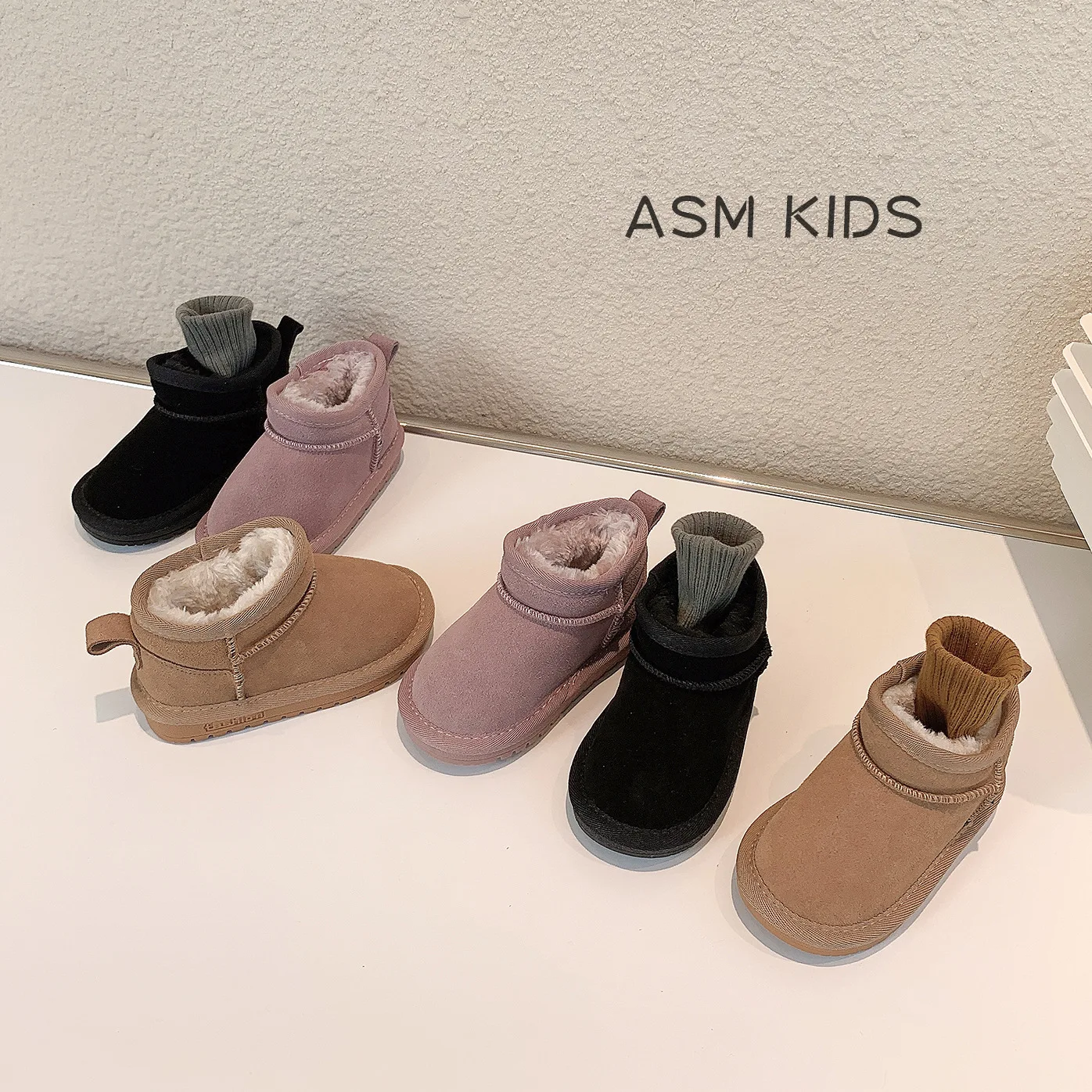 

Winter Children Matt Suede Snow Boots Boys Anti-slip Winter Shoes Girls Retro Low-top Princess Boots Baby Warm Soft Booties