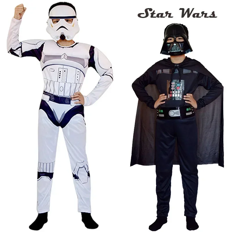 Bambini Darth Vader Costume Stormtrooper Costume Cosplay Tuta Casco Ragazzo Vestito Costume Da Festa Di Halloween Per Bambino