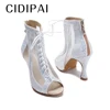 CIDIPAI Red Sole Latin Dance Shoes Woman Ballroom Dance Boots Rhinestones High Heels For Salsa Training Shoes Women Party Shoes 6
