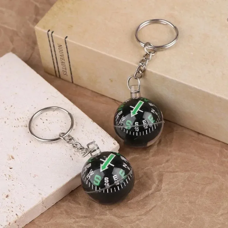 1PC Portable Lightweight Emergency Compass Outdoor Survival Keychain Ball Compass Tool for Navigation