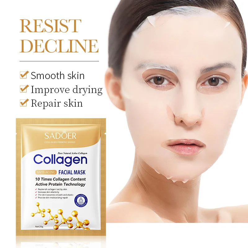 5/10/20/30pcs SADOER Collagen Face Mask Firming Moisturizing Repair Brightening skincare Face Sheet Mask Facial Masks Skin Care - Image 2