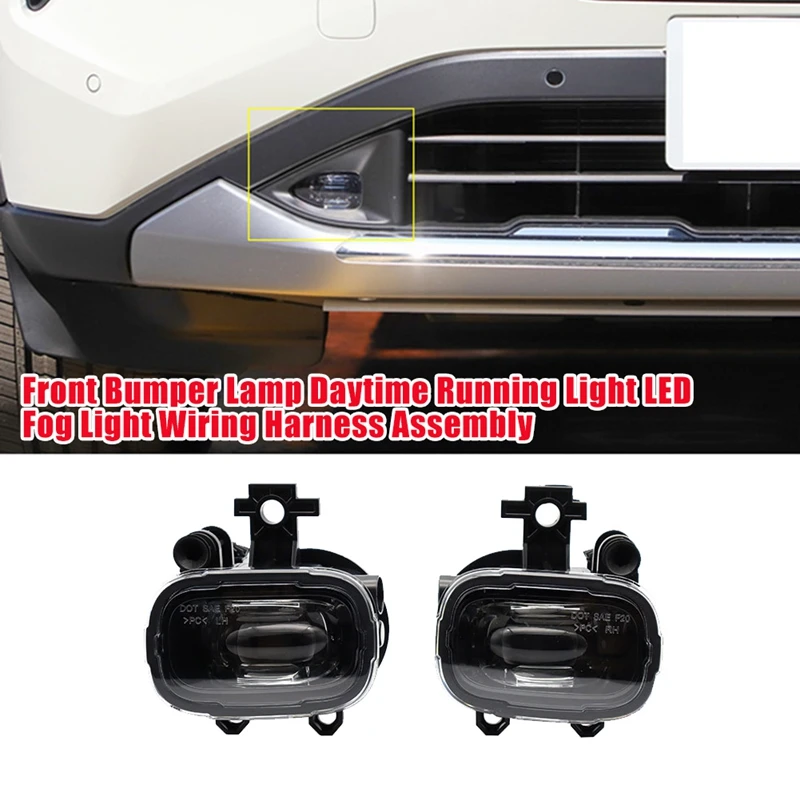 

1Set Front Bumper LED Daytime Running Lamp Harness Switch Assy For Nissan X-Trail Frontier Rogue 21-23 Fog Light Cover Parts