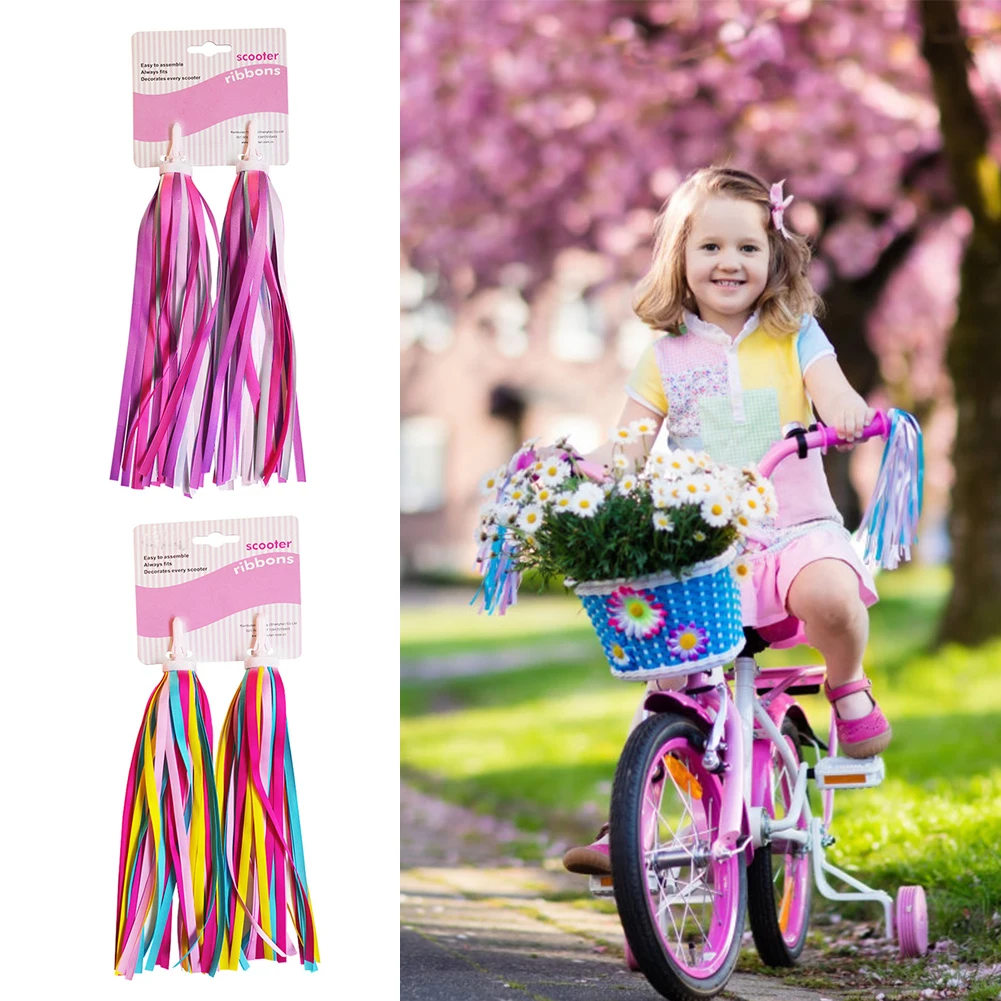 2pcs Bicycle Handlebar Colorful Tassel Streamers Kids Scooter