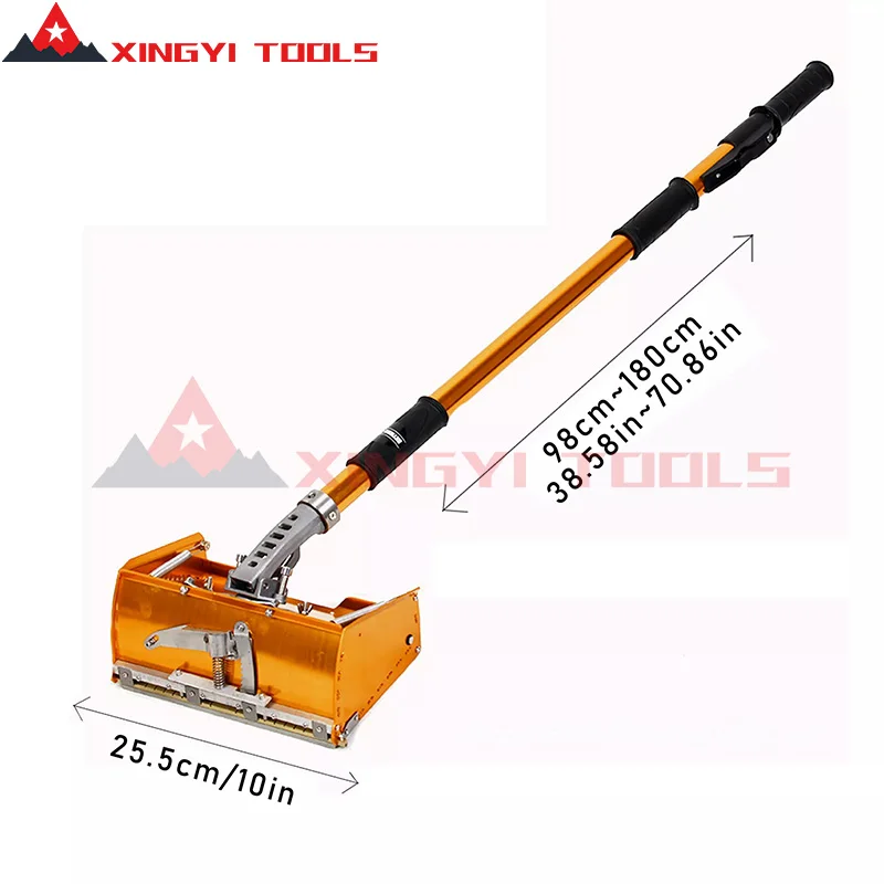 9.8In Drywall Flat Finisher Taping Technical Tools Lastering Plaster Box 120&deg; Adjust Extendable Handle Wallboard Mud for Putty