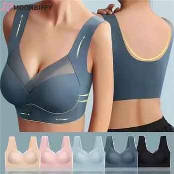 Sexy Seamless Large Size Bra Push Up Sports Brassiere Woman Lace Underwear Wireless Yoga Top Women's No Steel Ring Bras 1