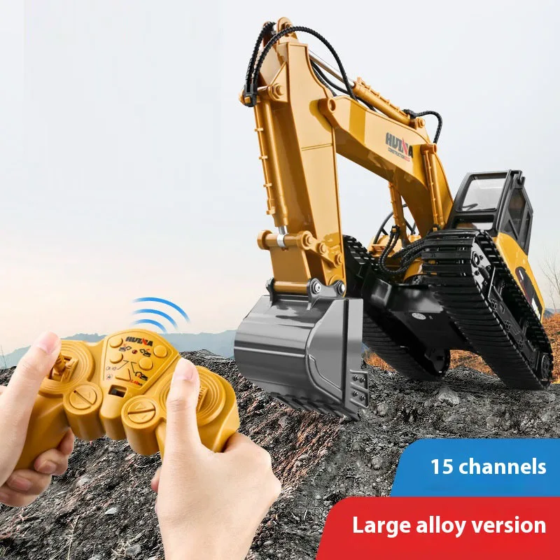 Remote Control Alloy Excavator 1:14 Metal Version Large Excavator Bucket Engineering Vehicle 2.4g Wireless Large Toy Boy Gift 5