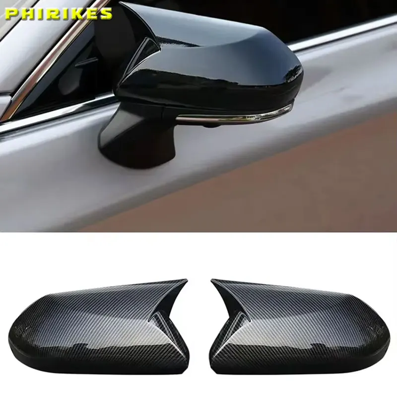 Carbon Fiber Look Rearview Mirror Cover Trim Caps