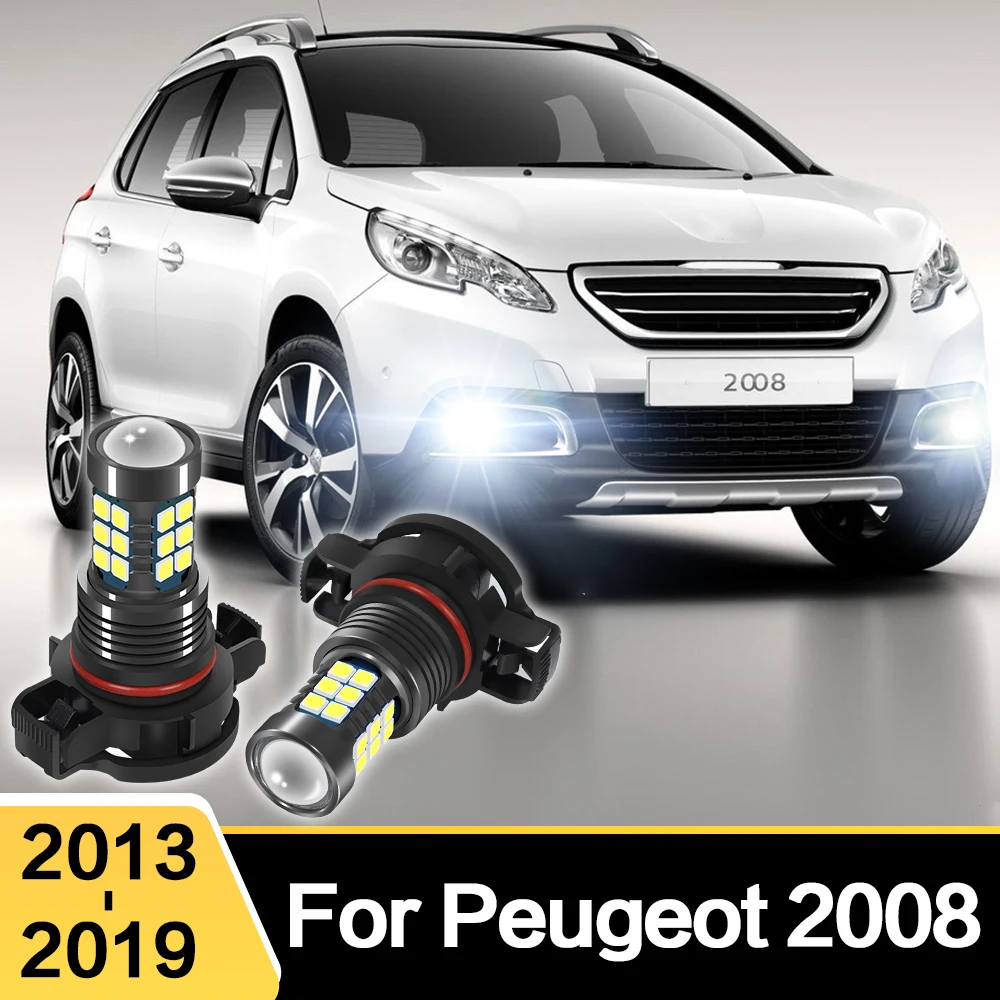LED Car Light Front Bulb Fog Lamp 2X 2504 PSX24W 12276 For Peugeot 2008 2013 2014 2015 Accessories led bulb led fog light led light fog and headlight bulbs