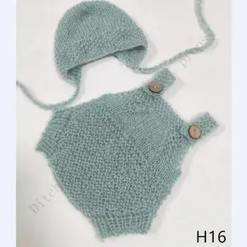 Oggetti di scena per fotografia neonato, pantaloni + cappelli, oggetti di scena in tessuto mohair, abbigliamento per fotografia neonato