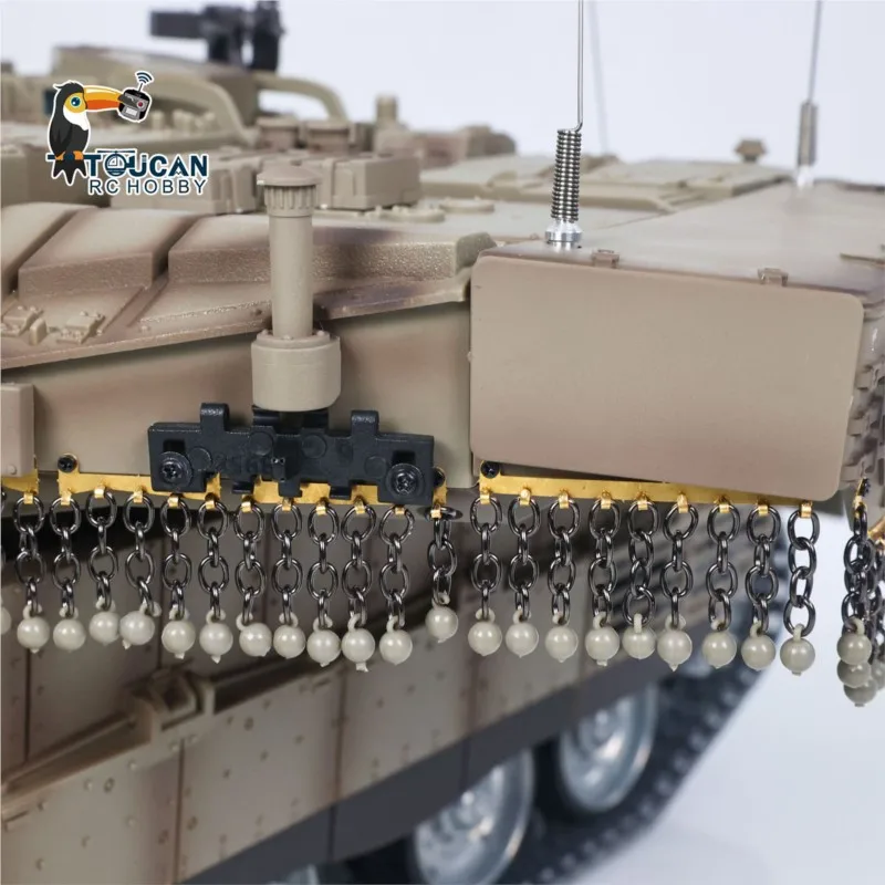 새로운 RTR 1/16 헹롱 RC 배틀 탱크 IDF 메르카바 MK IV 3958 풀 메탈 섀시 로드 휠 IR 배럴 리코일 360도 회전 장난감