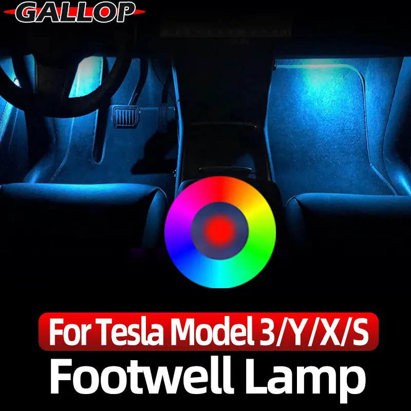 

Автомобильная лампа Footwell, RGB цветная лампа в комплекте, фотобокс, светодиодный светильник для Tesla модели 3 Y X S, аксессуары для интерьера