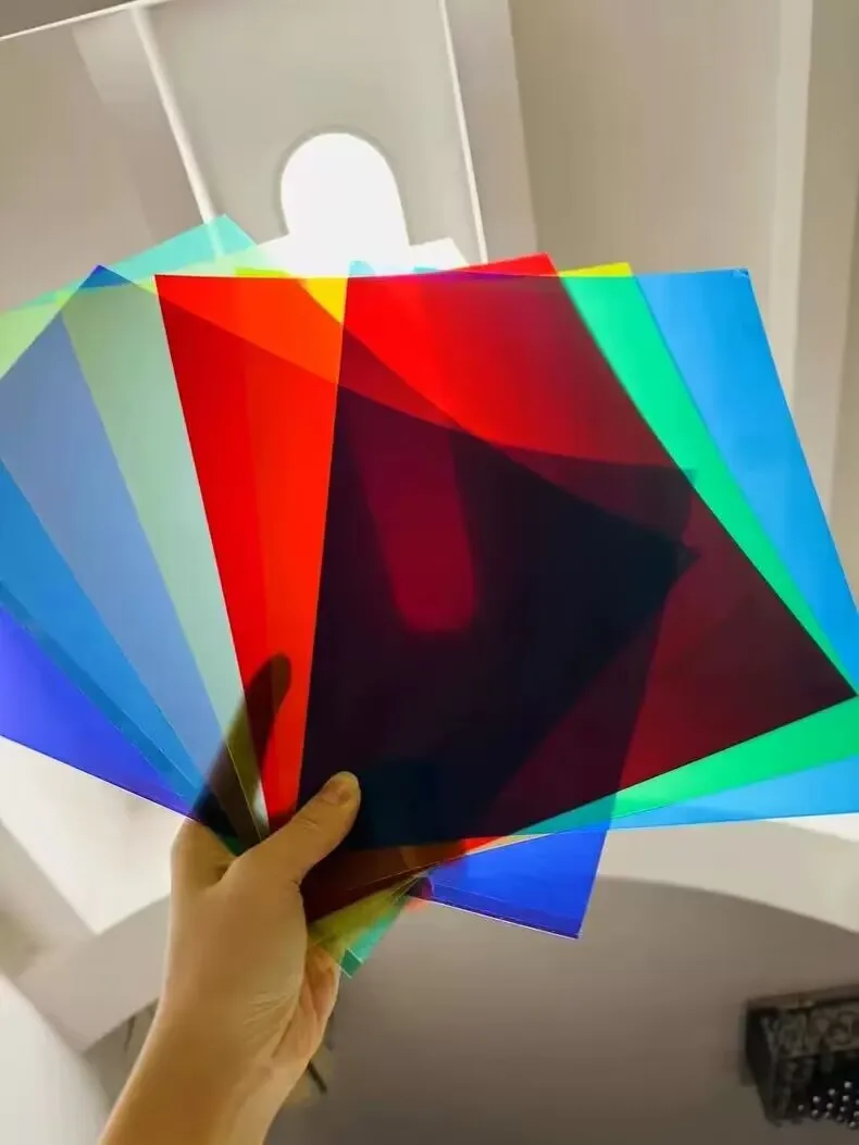 25 Sheets Size A4 Assorted Color Transparent Plastic Binding Cover Acetate PVC Sheets-Thickness 200micron
