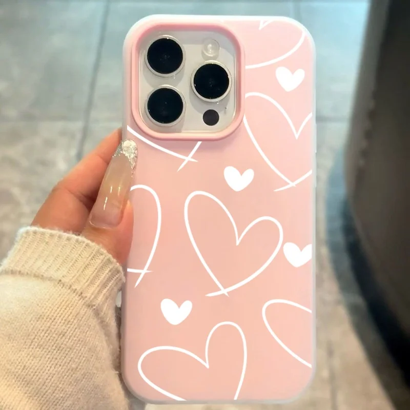 Cute White Striped Blue Shockproof Candy Color Matte Phone Case with Full Protection