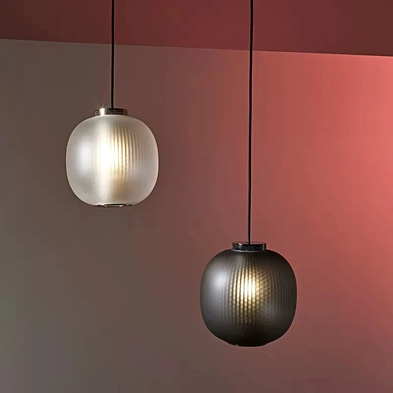 

Nordic Modern LED Glass Pendant Lights Simple Creative for Living Room Bedroom Black/White Round Hanging Lamps Home Decor Lustre