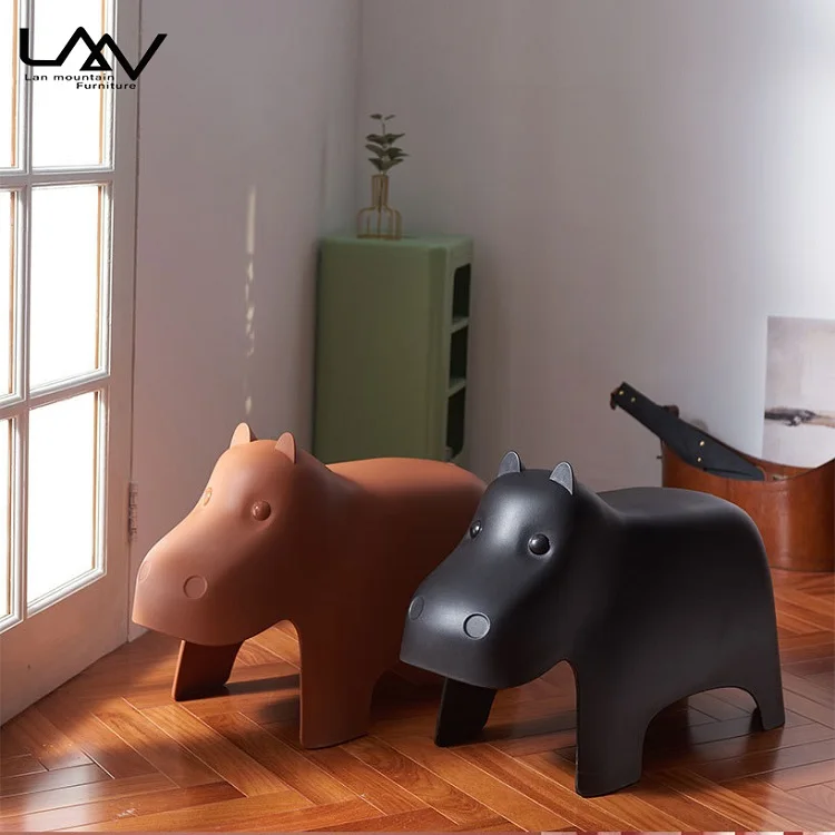Fun Children Furniture Set Comfortable Colorful Plastic Hippo Kids' Chair Stool Used In Living Room Bedroom